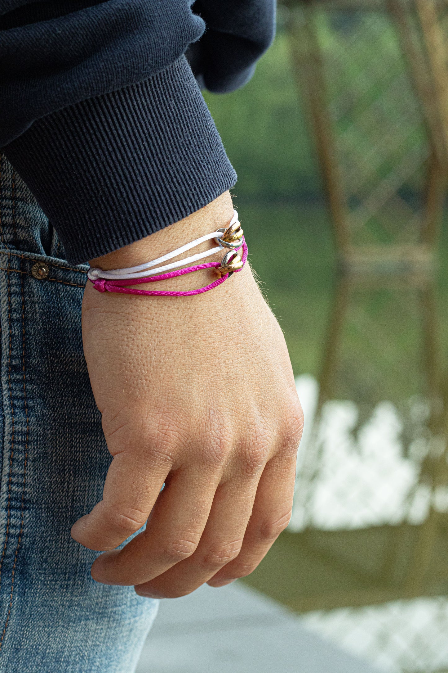 L’Trinity armband - Donker Roze