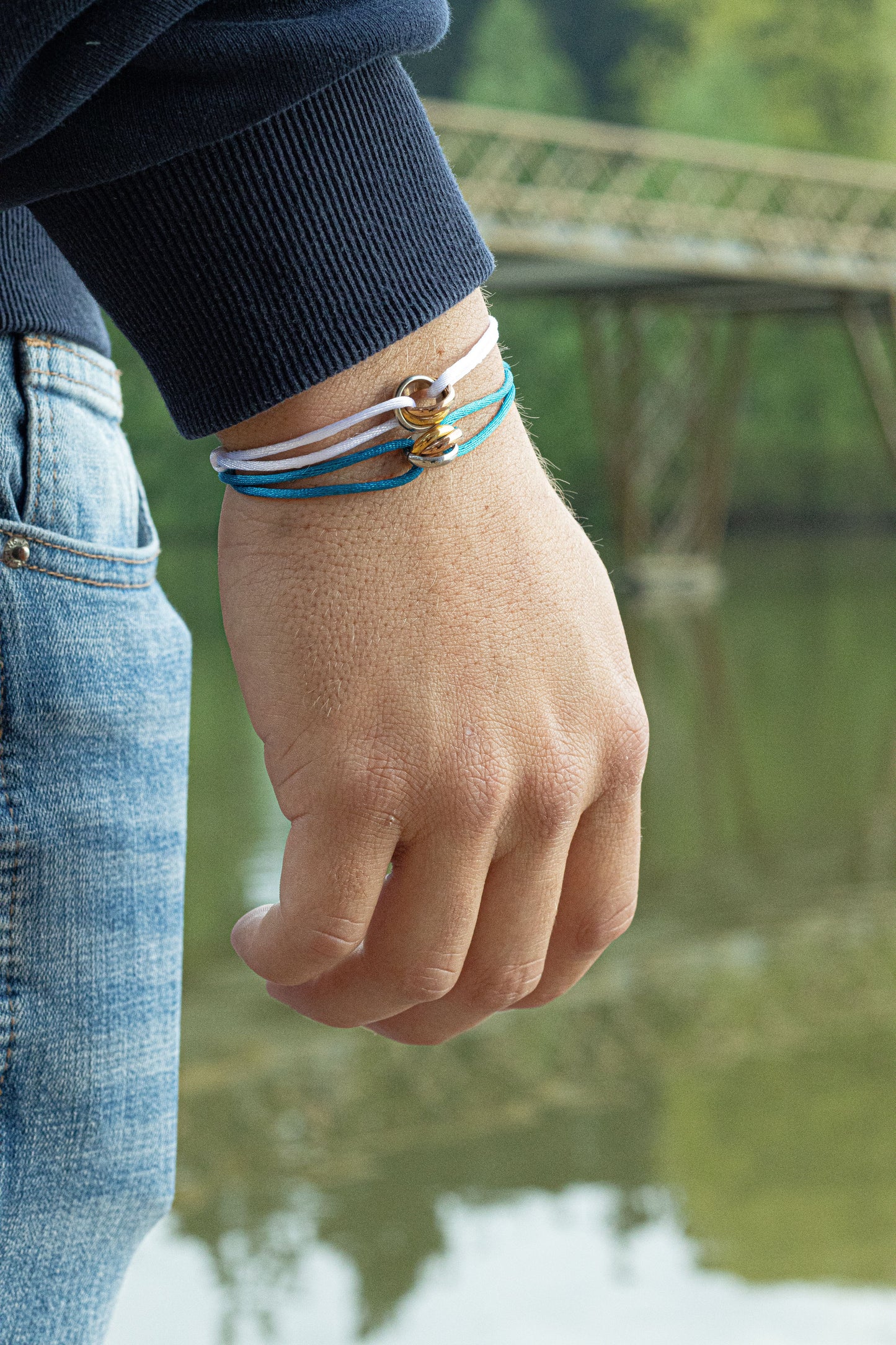 L’Trinity armband - Aqua Blauw