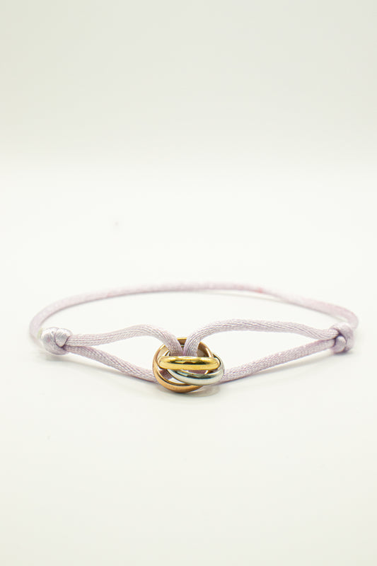 L’Trinity armband - Grijs/Lila/Roze